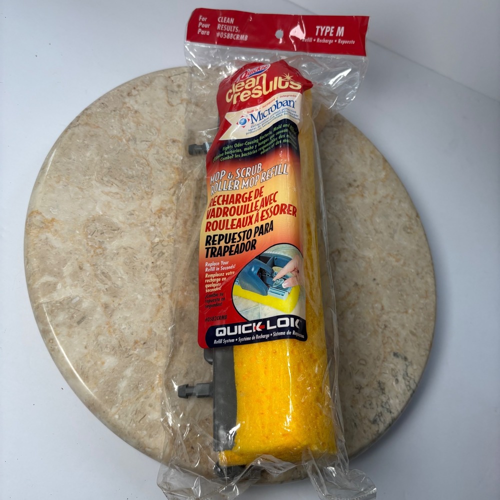 Quickie Roller Mop‎ Refill Type M Yellow Microban Mop & Scrub Quick-Lok 058BCRMB